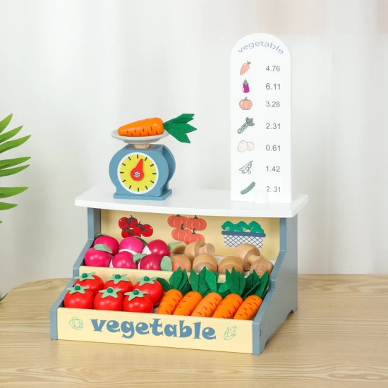 Haute Simulation semblant jouer Mini magasin de vente de légumes jouets en bois